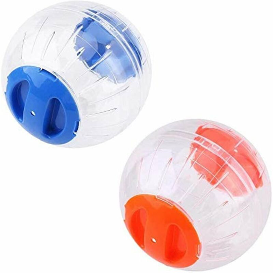 Hamster Ball,2 Pcs Exercise Ball for Small Animal Hamster Ball Mini Ball,Plastic Transparent Portable Pet Play Toy for Animals,12cm(Blue+Yellow)