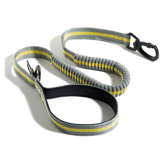BETTE High Quality Adjustable Nylon Anti Pull Dog Leash Reflective with Soft Padded Handle and Dog Poo Bag and Small DIY Bell 1.1-1.5m Yellow
