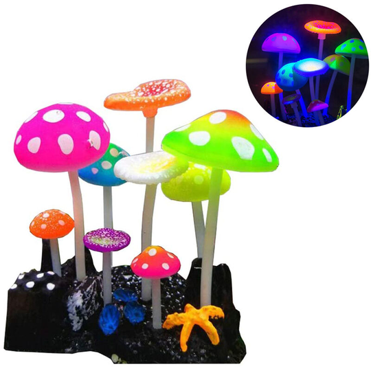 Glowing Effect Lotus Ornament Silicone Decor Aquarium Decoration for Fish Tank with Suction Cup, style 2