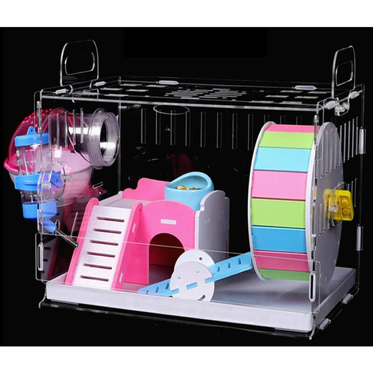 Echoo - Hamster Cages for Small Pets Mouse and Gerbil Cages with Wheel, Hamster Hiding Place and Water