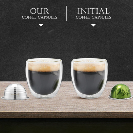 Stainless Steel Coffee Capsules Vertuoline Pod Filters Cup 70ml Brewing Volume Reusable Refillable Coffee Capsule Coffer Set