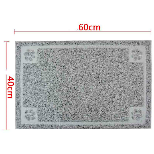 Waterproof mat for cats and dogs / cat litter, rectangular 60x40cm, gray