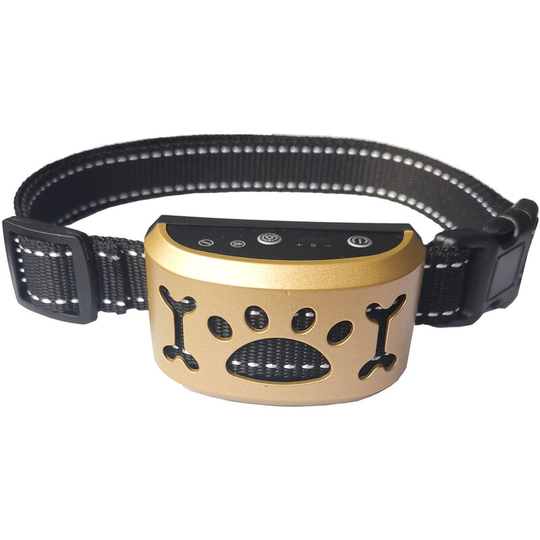 MUFF Anti Bark Dog Collar Rechargeable, Stop Dog Barking Deterrent Device with Vibration (gold)