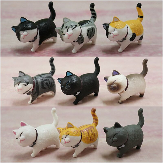 Car Decoration Cat Vehicle Interior Decoration Kitten Cat Figures Gifts Car Accessories (Cool Color)