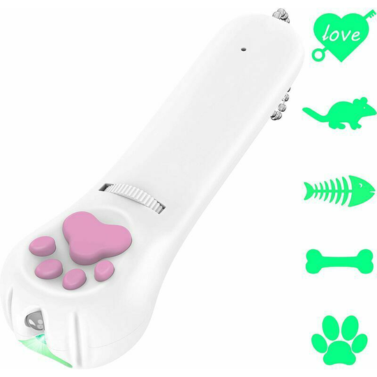 Interactive Cat Toy, Rechargeable Cat Toy, 5 Green Patterns and Ultraviolet Rays S'areern