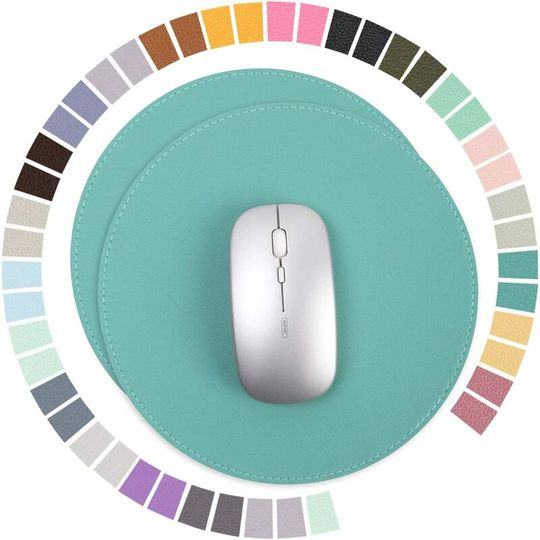 Perle Rare - 2 Pack Mouse Pad, Ultra Thin Waterproof pvc Leather Mouse Pad, Stitched Edges, Works for Computers, Laptops, All Types of Mouse Pads,