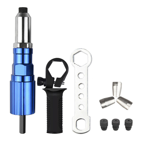 Riveter Gun Adapter, Cordless Electric Riveter Gun with Non-Slip Handle, Rivet Adapter Insert Nut Hand Power Tool Accessories