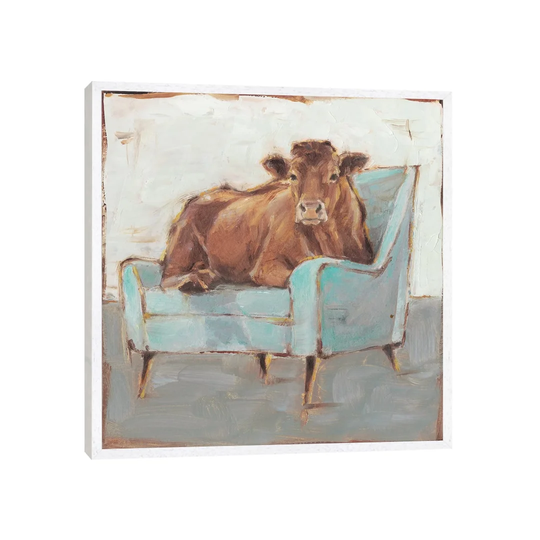 Moo-ving in IV by Ethan Harper - Art Print on Canvas