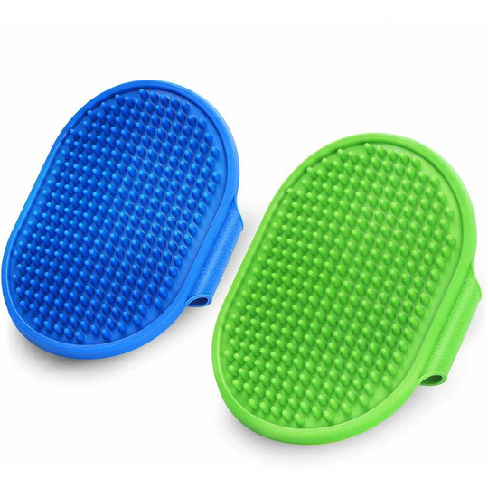 Pack Dog Bath Brush, Premium Cat Shampoo Brush, Soothing Massage Pet Rubber Comb, Adjustable Ring Handle, Soft Silicone Grooming Brush Suitable for