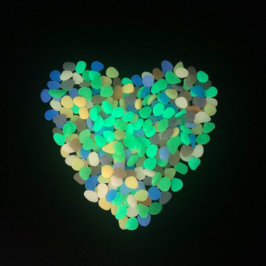 Litzee - 200 Pieces Light Stones, Light Stones Fluorescent Stones, Coloured Rocks Garden Decoration Pathway Garden Aquarium Fish Tank Light Stones