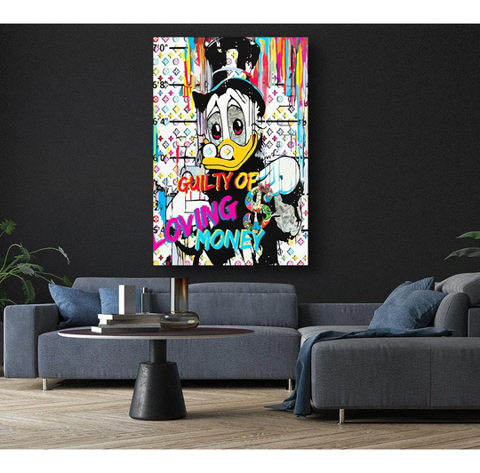 Mr Money Bags Duck - Wrapped Canvas Graphic Art