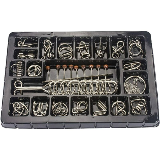 Metal Brain Teaser Puzzles 6 Pcs Set for Kids, Teens, and Adults, iq Toys, Metal iq Puzzle, Metal Nail Puzzle for Mind Teasing, iq Test Mind Game