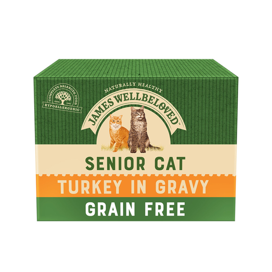 James Wellbeloved Senior Cat Pouches - Turkey - Saver Pack: 48 x 85g