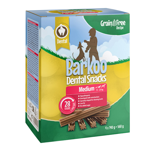Barkoo Dental Snacks Grain-Free Saver Pack - Medium Dogs (28 Chews - 560g)