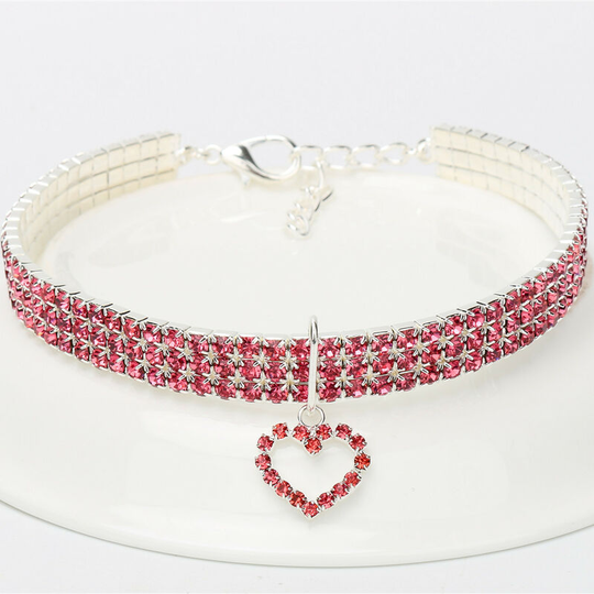 BETTE Puppy Cat Crystal, Bling Rhinestone Pet Collars Pet Dog Collars Sequined Pendant Crystal Adjustable Cat Collar Elastic Animal Collar B