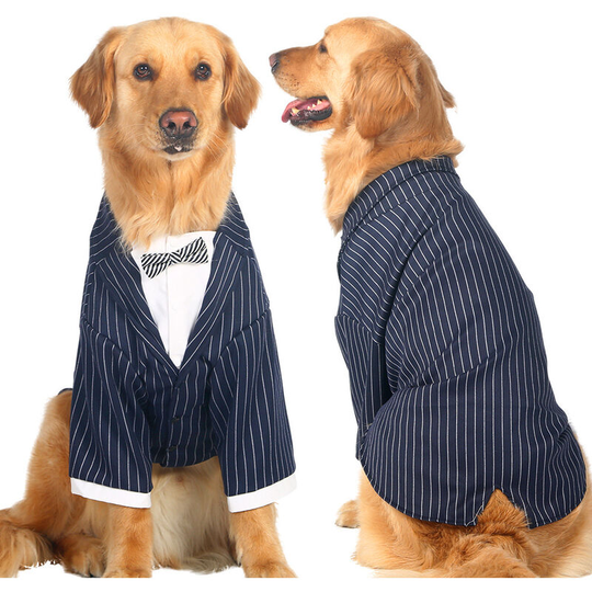 Dog Tuxedo Set Dogs Formal Tuxedo PET Wedding Party Costume Bow Tie Shirt for Wedding Halloween Birthday Costumes (1 Pack, 3XL)