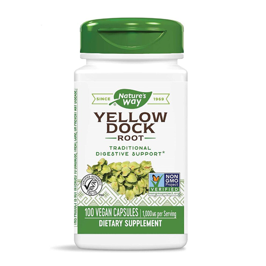 NATURE'S WAY Yellow Dock Root 1000mg Serving - 100 VEGAN Capsules