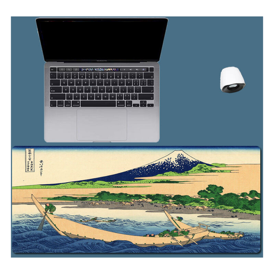 Gaming mouse pad, non-slip rubber base soft fabric mouse pad, Japanese style mouse pad with 27 scenes of Ukiyo-e (Japanese style 20, 300*800*3) - Muff