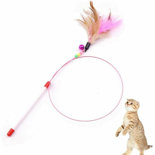 Cat Feather Toy Pet Training Teasing Interactive Toy Kitten Chaser for Exercise Play Fun