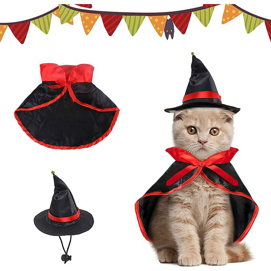 Pet Cat Costume, Pet Halloween Costume, Dog Cat Halloween Costumes, Pet Vampire Cloak, Halloween Party Decoration