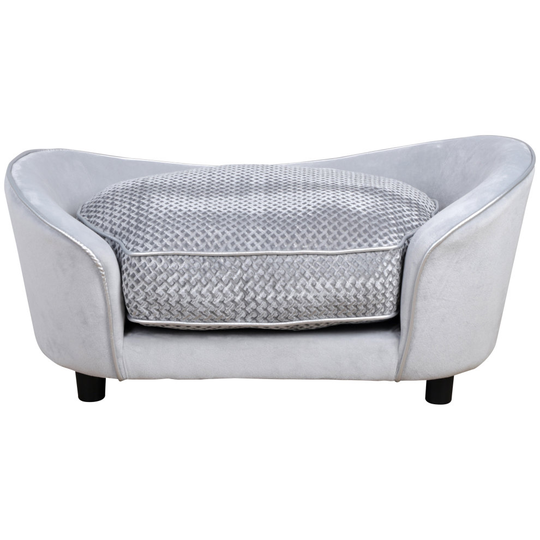 PawHut Glitzy Pet Sofa Couch Seat Wood Frame w/ Cushion High Back