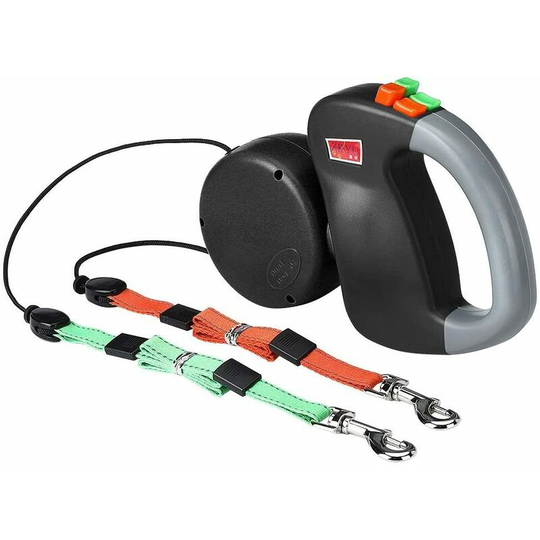 Devenirriche - Double leash dog leash, retractable dog leash Double leash for two dogs Dog leash for 2 dogs Double leash for dogs No tangle Dog leash