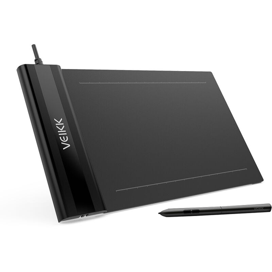 VEIKK S640 Graphics Digital Tablet with Battery-free Pen 8192 Levels Pressure Sensitivity Electronic Drawing Tablet Compatible With Android Windows