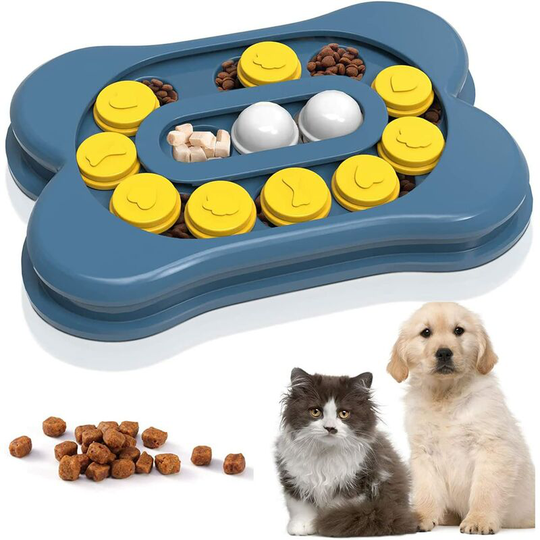 Dog Puzzle Slow Feeder Toy, Puppy Treat Dispenser Interactive Toy