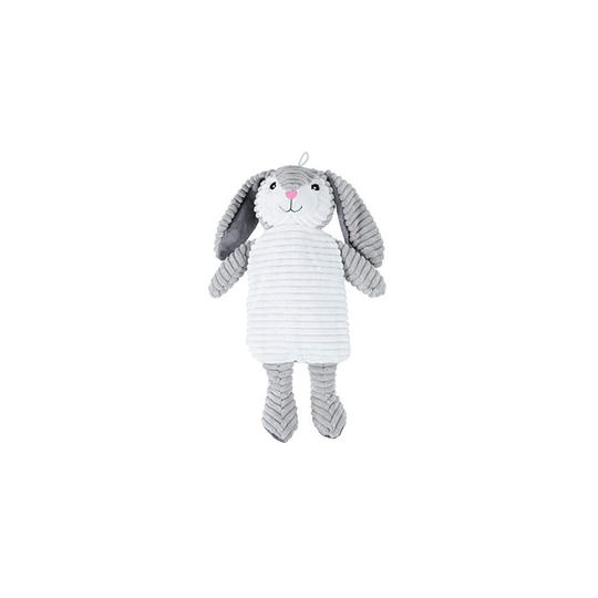 Novelty Hot Water Bottle with Soft Plush Animal Cover Grey Rabbit 750ml