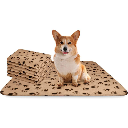6 x Soft Plush Blankets Mats for Dogs, Cats, Rabbits and Other Pets Washable Beige 75 * 75 cm - Rhafayre