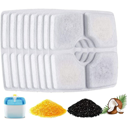 Perle Rare - Water Dispenser Filters, Water Dispenser Filters, Cat Water Dispenser Filters with Activated Carbon and Resin, 8pcs Square