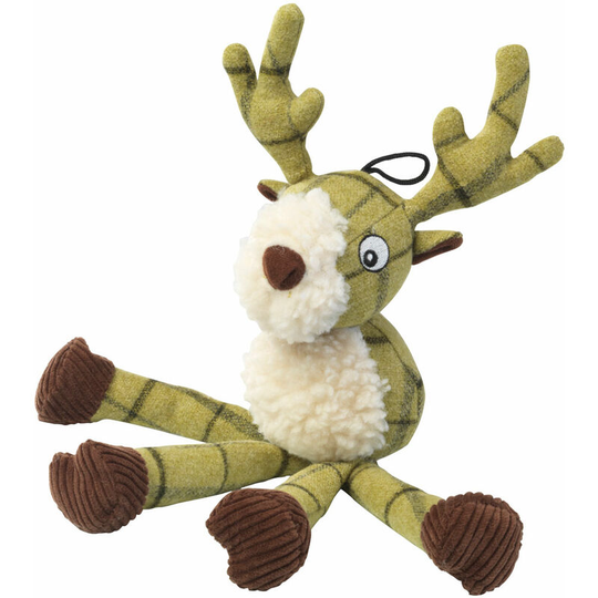 Plush Tweed Stag Long Legs Dog Toy (One Size) (Green) - Green - House Of Paws