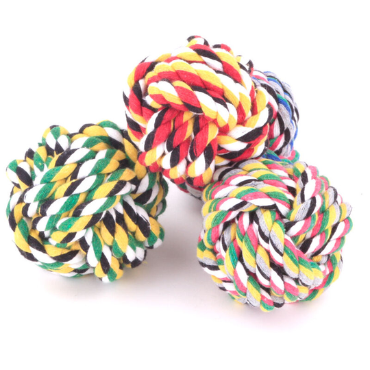13treize - 5.5cm Dog Balls for Aggressive Chewers, 6 Pack Heavy Duty Rope Dog Toys for Large Dogs, Durable Dog Chew Toys with Tougher Twisted for