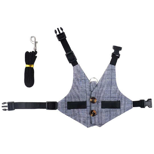 Fashinable Comfortable Rabbit Suit Harness Leash Cute Bunny Vest Harness and Leash Set With Button Decor for Small Animals Bunny Cats l