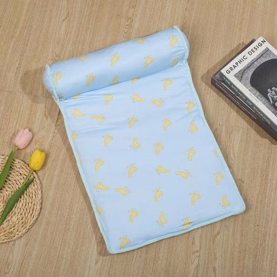 Bed for Small Dog or Cat - Cushion, Carpet, Mattress or Pet Mat for Floor, blue m, 60x40 cm