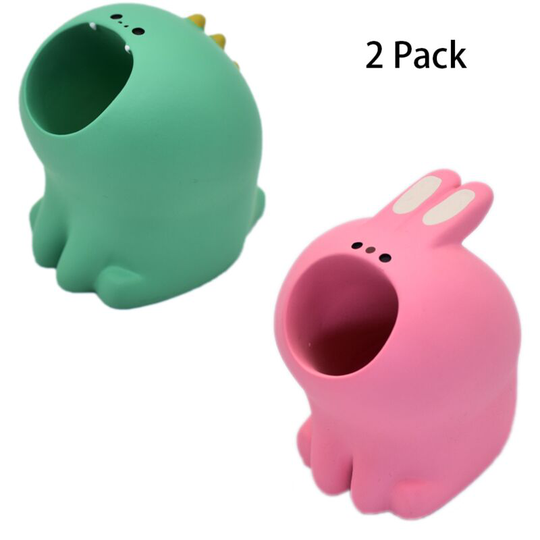Sun Flowergb - 2 Pieces Pen Holder, Pen Holder, Desk Organizer, Decorative Accessories, School Gift, Home Office, Cute Green Dinosaur, Pink Rabbit,