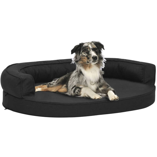 Ergonomic Dog Bed Mattress 90x64 cm Linen Look Black