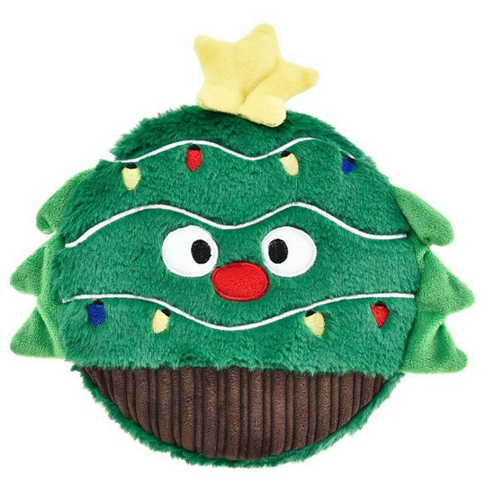 Christmas Tree Dog Squeak Toy (One Size) (Green/Brown) - Green/Brown - House Of Paws