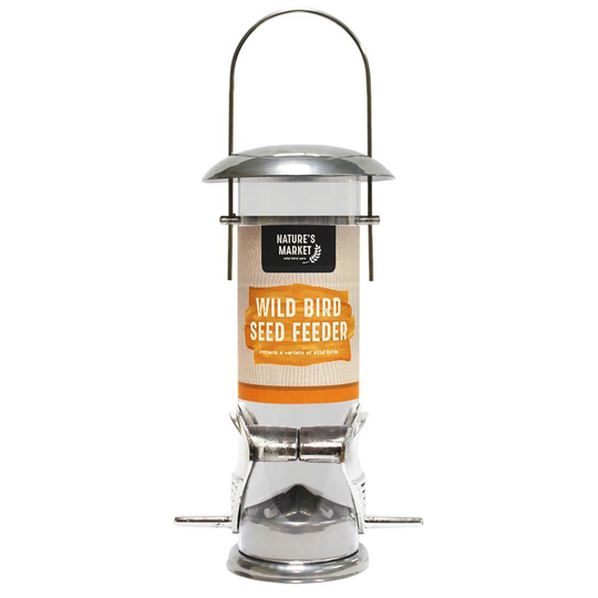Nature's Market BF020 Small Perspex 20cm 8" Inch Deluxe Seed Garden Wild Bird Feeder