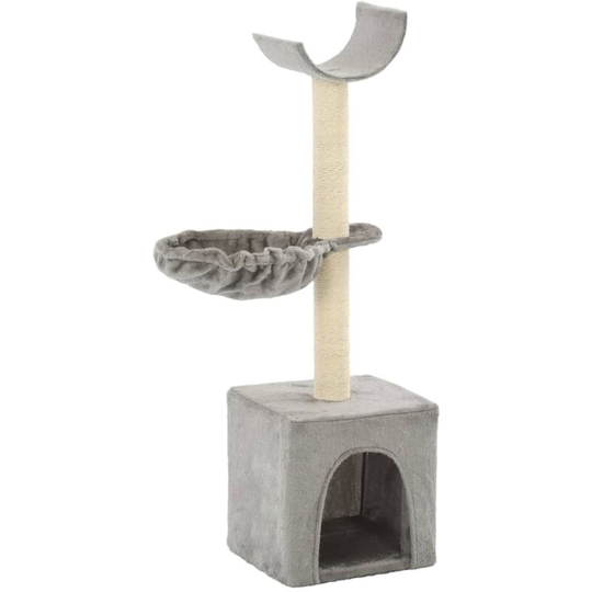 Cat Tree with Sisal Scratching Posts 105 cm Grey Vidaxl Grey