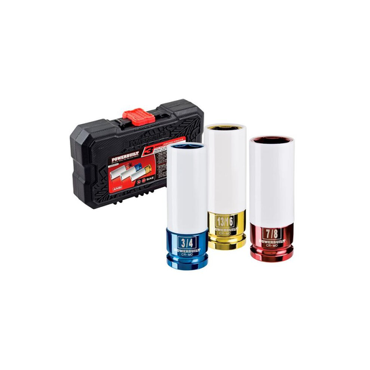 Powerbuilt 940845 Powerbuilt 940845 SAE 0.25 in., 13-16 in., 0.875 in. Wheel Lug Nut Socket Set - 3 Piece