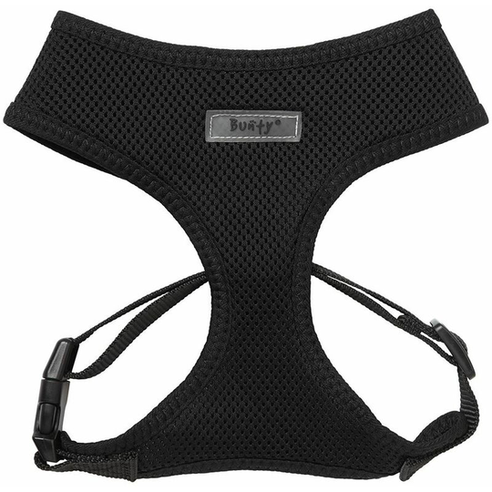 Soft Comfortable Mesh Breathable Fabric Dog Puppy Pet Adjustable Harness - Black - X-Large - Bunty