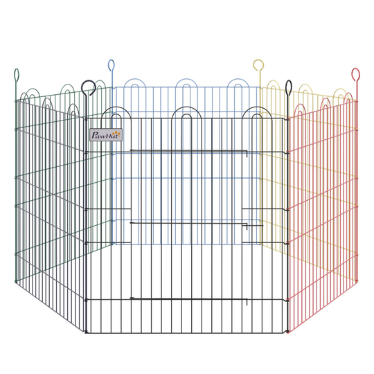 PawHut Pet Playpen Dog Puppy Crate Kennel w/ Door Metal Indoor