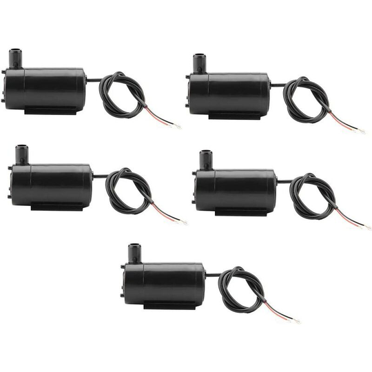 5pcs Mini Water Pump, 3W 220V dc 3V-5V Plastic Submersible Pump for Fish Tank Aquarium Fountain