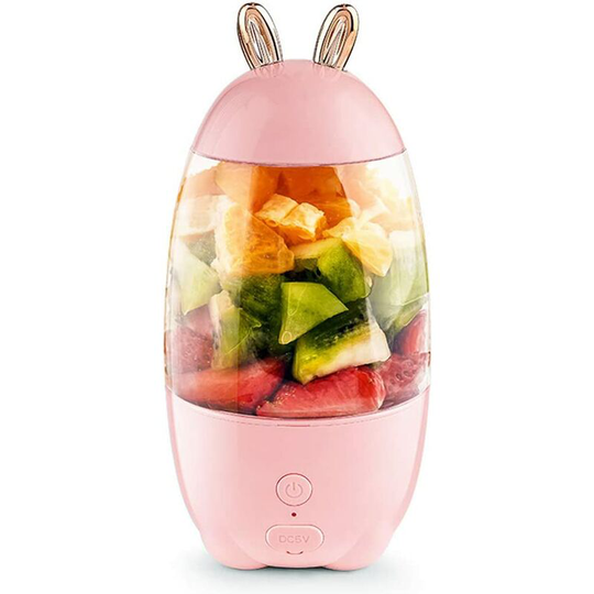 Portable Juice Blender, Cute Pink Rabbit Juicer, Mini Personal usb Fruit Blender, 400ML, More Powerful And Cute, As a Gift, Suitable For Outdoor,
