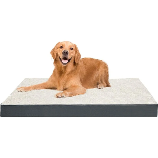 Dog Bed for Large Dogs, Orthopedic Foam Mattress - Dog beds - 112cm * 81cm * 8cm, Blue - Grey