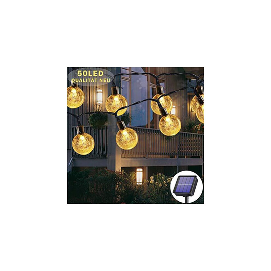 Solar String Lights Outdoor Waterproof, 50LED 23ft 8 Modes Solar Fairy Lights Outside/Inside Lighting for Garden, Trees, Patio, Christmas, Weddings,