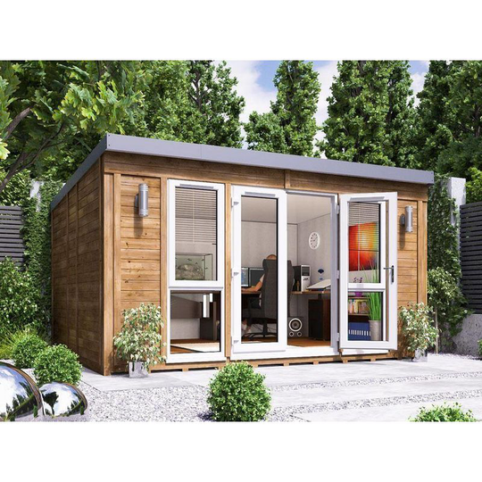 Dunster House Ltd. - Garden Office Titania 4.5m x 3.5m - Insulated Studio Pod Home Office Study Room Double Glazing Pressure Treated
