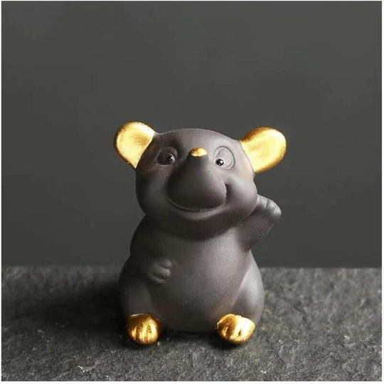 Purple Sand Tea Pet Sculptures Small Mouse Statue Home Decoration Coffee Table Accessories