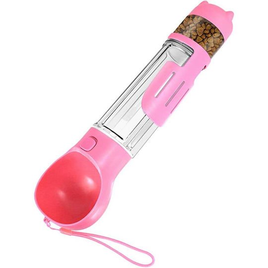 Dog Water Bottle for Walking, Portable Dog Water Travel Dispenser with Food Container, Poop Shove and Waste Bag for Pets Outdoor Walking, Hiking,